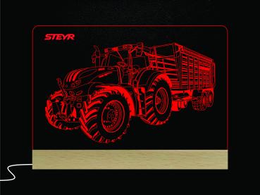 Steyr 6300 mit Schuitemaker Anhänger LED Schild